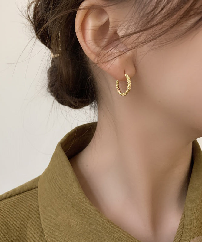 Original Design Gold Copper Alloy Hoop Earrings