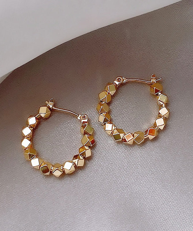 Original Design Gold Copper Overgild Broken Silver Hoop Earrings