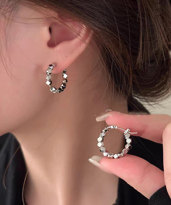 Original Design Gold Copper Overgild Broken Silver Hoop Earrings