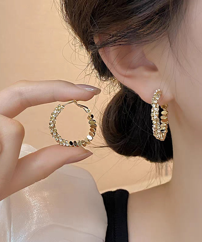 Original Design Gold Copper Overgild Broken Silver Hoop Earrings