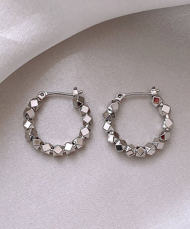 Original Design Gold Copper Overgild Broken Silver Hoop Earrings