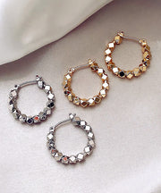 Original Design Gold Copper Overgild Broken Silver Hoop Earrings