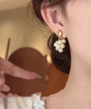 Original Design Gold Copper Overgild Grape Pearl Drop Earrings
