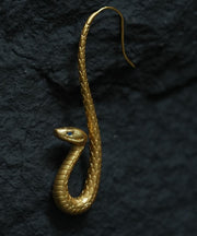 Original Design Gold Copper Overgild Serpentine Hoop Earrings