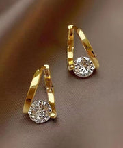 Original Design Gold Copper Overgild Zircon Hoop Earrings
