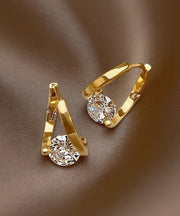 Original Design Gold Copper Overgild Zircon Hoop Earrings