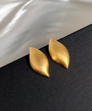 Original Design Gold Metal Leaf Stud Earrings