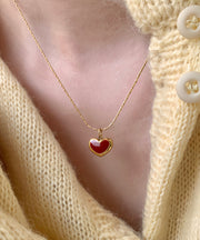 Original Design Gold Stainless Steel Love Drip Glaze Pendant Necklace