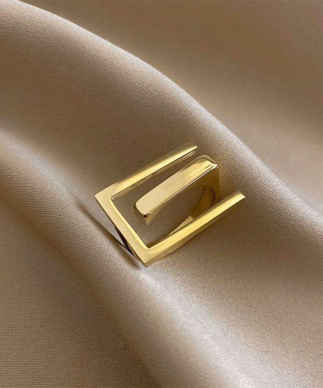 Original Design Gold Stainless Steel Open Rings