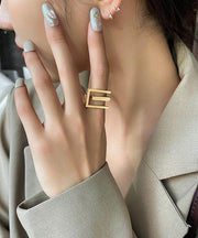 Original Design Gold Stainless Steel Open Rings