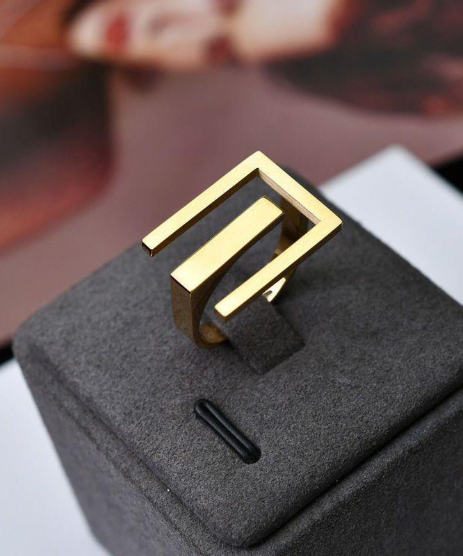 Original Design Gold Stainless Steel Open Rings