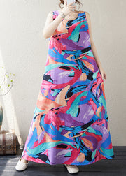 Original Design Graffiti Print Exra Large Hem Holiday Dresses Sleeveless