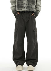 Original Design Green Pockets High Waist Denim Men Pants Spring