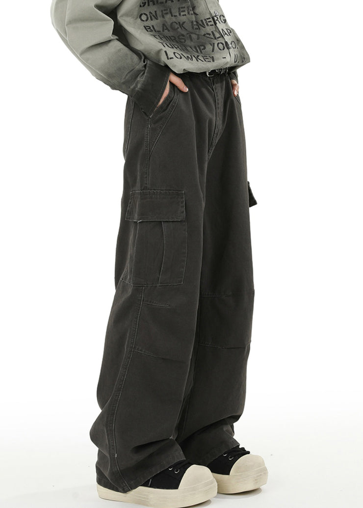 Original Design Green Pockets High Waist Denim Men Pants Spring