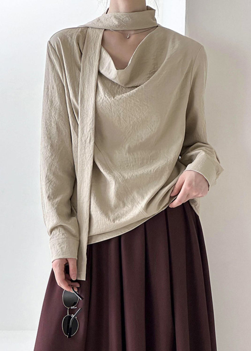 Spring Khaki Original Design Khaki Ribbon Solid Top Spring – SooLinen