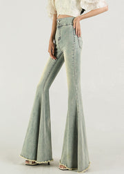 Original Design Light Blue High Waist Denim Flared Trousers Fall