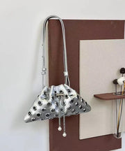 Original Design Mulberry Hollow Out Drawstring Faux Leather Shoulder Bags