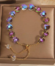 Original Design Pink Alloy Love Crystal Charm Bracelet