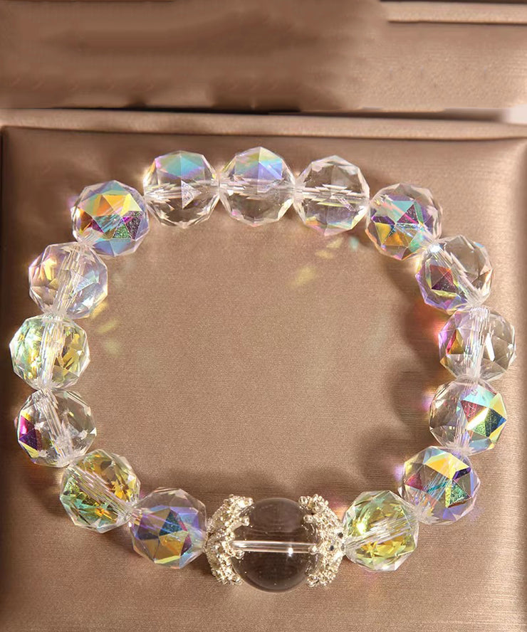 Original Design Pink Weave Crystal Chain Bracelet