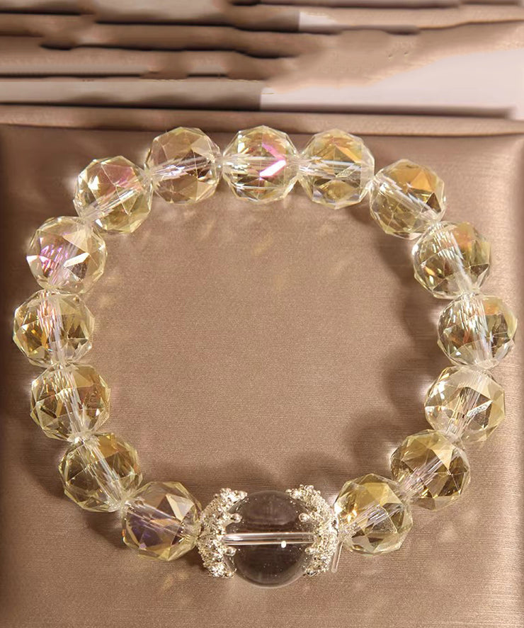 Original Design Pink Weave Crystal Chain Bracelet