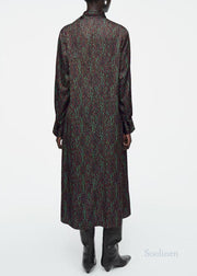 Original Design Polychrome Print With Scarf Cotton Dress Spring