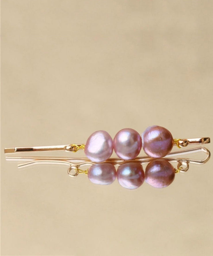 Original Design Purple Metal Alloy Pearl Hairpin