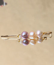 Original Design Purple Metal Alloy Pearl Hairpin