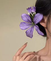 Original Design Purple Metal Floral Hairpin