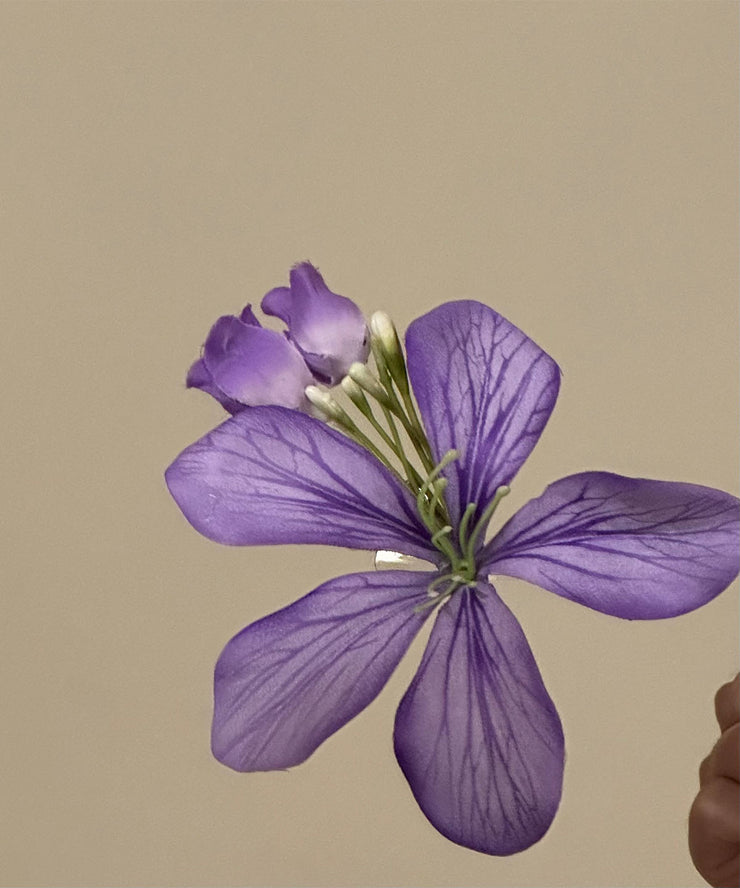 Original Design Purple Metal Floral Hairpin