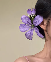 Original Design Purple Metal Floral Hairpin