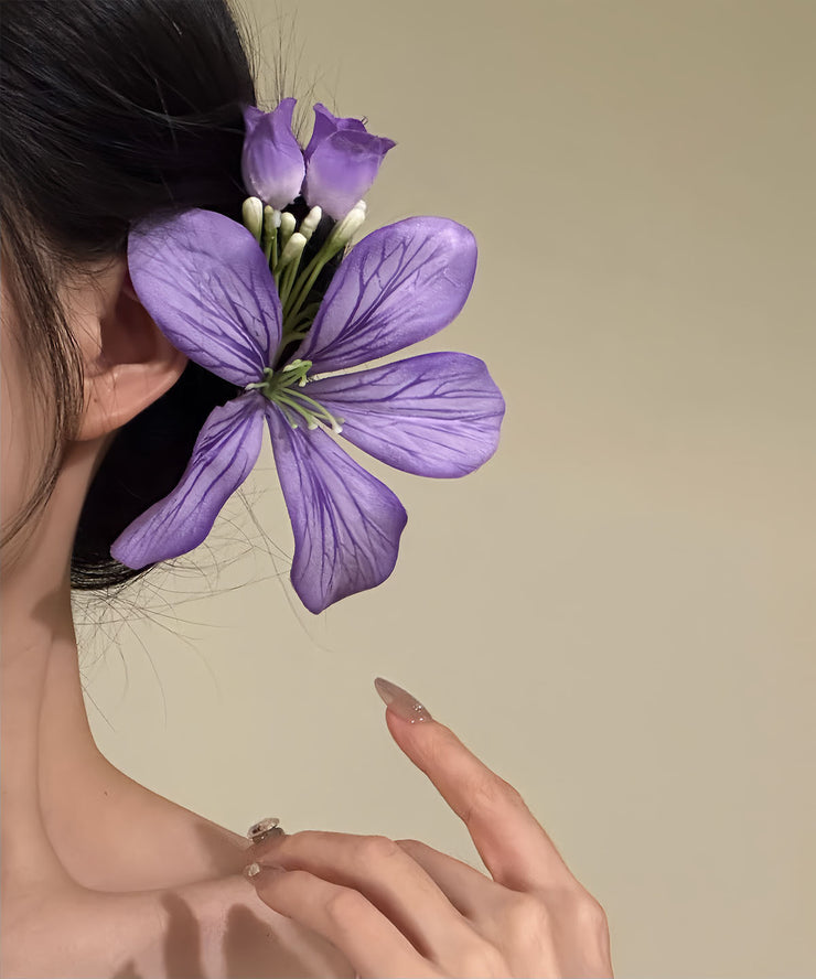 Original Design Purple Metal Floral Hairpin