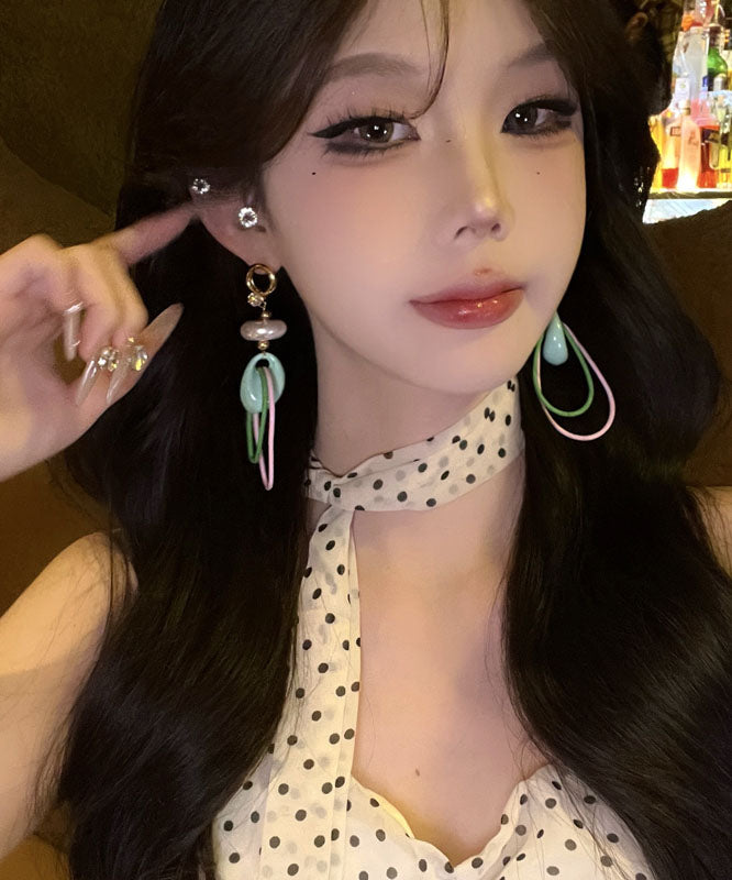 Original Design Rainbow Copper Alloy Pearl Drop Earrings