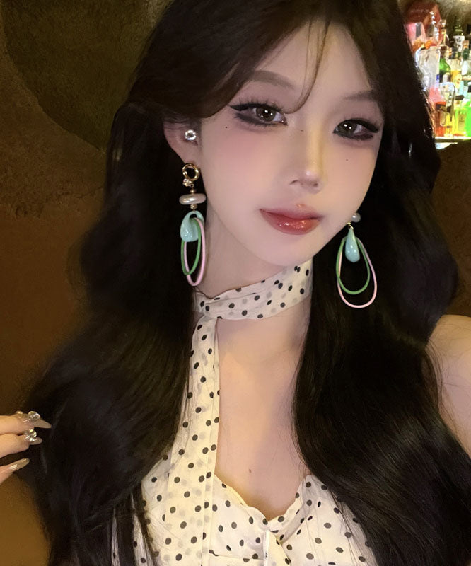 Original Design Rainbow Copper Alloy Pearl Drop Earrings