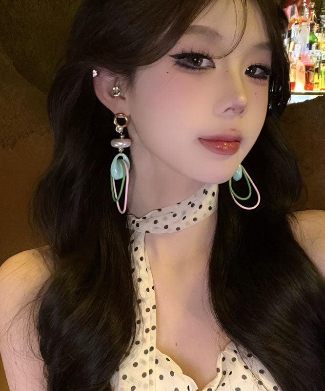 Original Design Rainbow Copper Alloy Pearl Drop Earrings