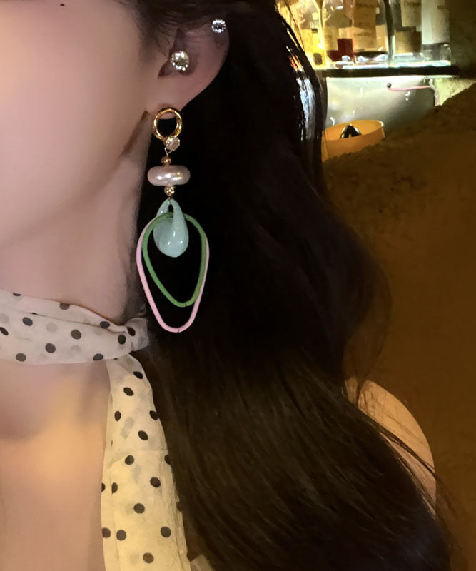 Original Design Rainbow Copper Alloy Pearl Drop Earrings