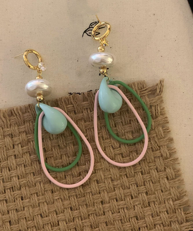 Original Design Rainbow Copper Alloy Pearl Drop Earrings