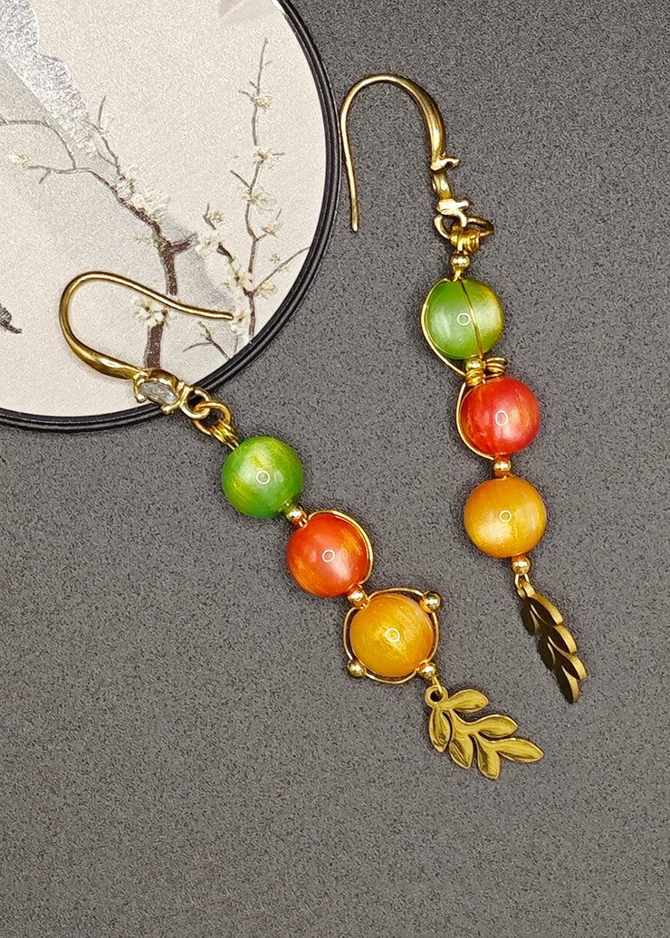 Original Design Rainbow Crystal Oriental Drop Earrings