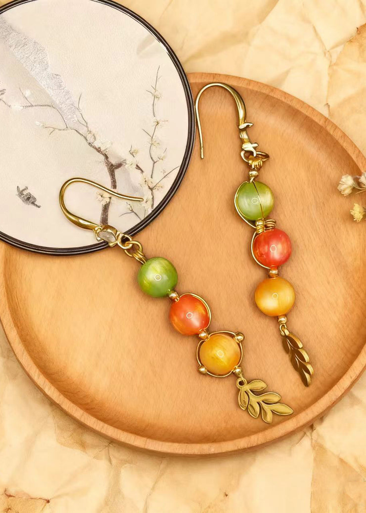 Original Design Rainbow Crystal Oriental Drop Earrings