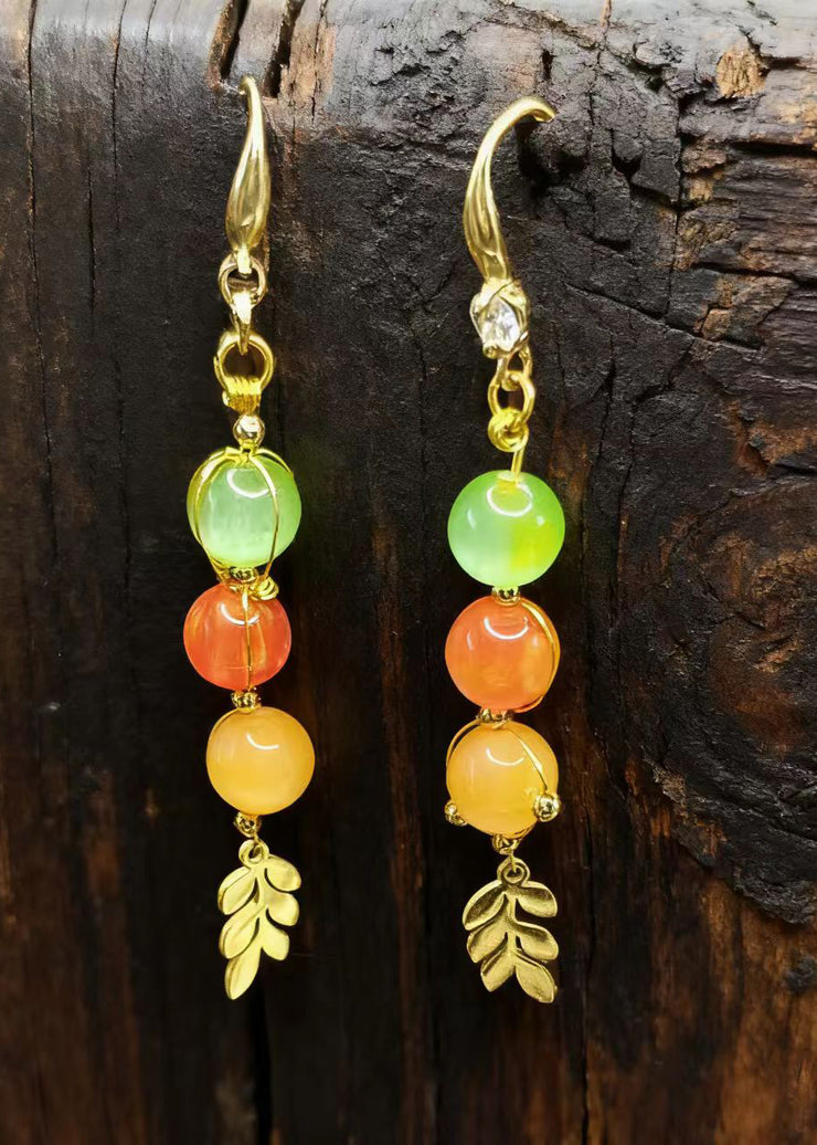 Original Design Rainbow Crystal Oriental Drop Earrings