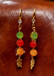 Original Design Rainbow Crystal Oriental Drop Earrings