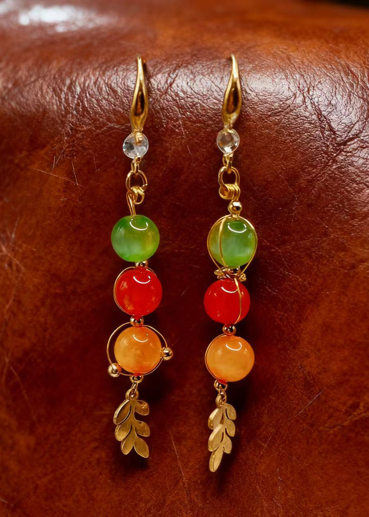 Original Design Rainbow Crystal Oriental Drop Earrings