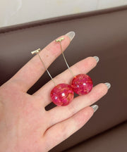 Original Design Red Alloy Cherry Drop Earrings