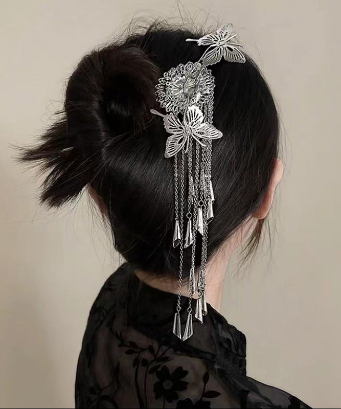 Original Design Silk Alloy Butterfly Tassel Hairpin