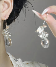 Original Design Silk Alloy Glass Water Drop Drop Earrings