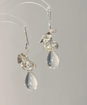 Original Design Silk Alloy Glass Water Drop Drop Earrings