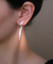 Original Design Silk Copper Wing Stud Earrings