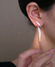Original Design Silk Copper Wing Stud Earrings