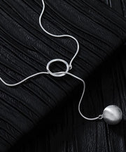 Original Design Silk Sterling Silver Ball Pendant Necklace