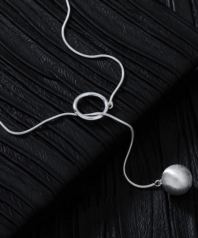 Original Design Silk Sterling Silver Ball Pendant Necklace