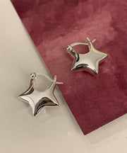Original Design Silk Sterling Silver Star Stud Earrings